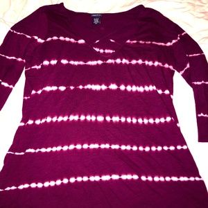 NWOT Torrid Maroon Tie Dye Top